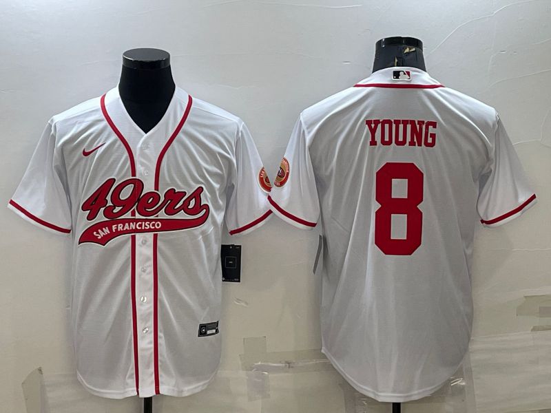 Men San Francisco 49ers #8 Young White 2022 Nike Co branded NFL Jersey